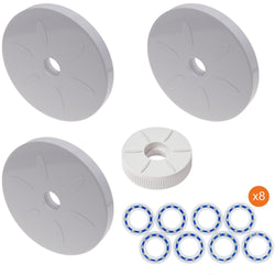 Lot de 3 grandes roue, 1 petite roue et 8 roulements adaptables pour Polaris 280 180 - Lodd Pool